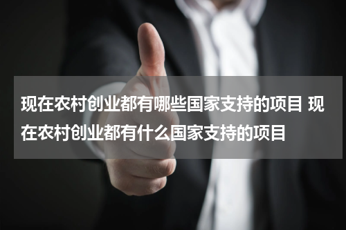 现在农村创业都有哪些国家支持的项目 现在农村创业都有什么国家支持的项目