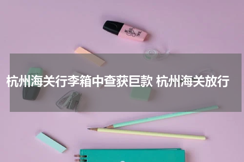 杭州海关行李箱中查获巨款 杭州海关放行