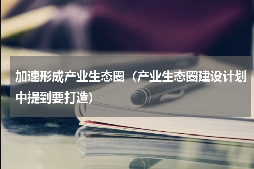 加速形成产业生态圈（产业生态圈建设计划中提到要打造）