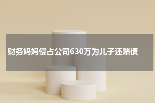 财务妈妈侵占公司630万为儿子还赌债