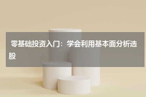  零基础投资入门：学会利用基本面分析选股