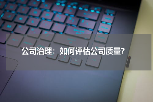  公司治理：如何评估公司质量？