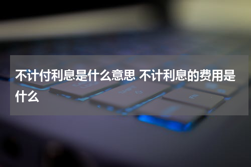 不计付利息是什么意思 不计利息的费用是什么