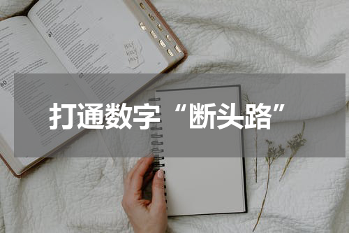 打通数字“断头路”