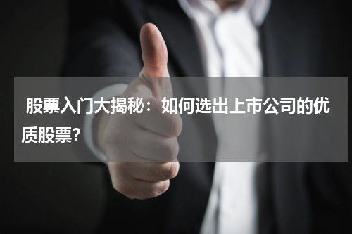  股票入门大揭秘：如何选出上市公司的优质股票？