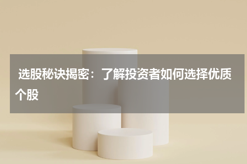  选股秘诀揭密：了解投资者如何选择优质个股