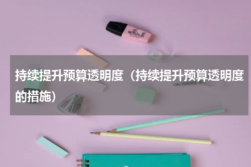 持续提升预算透明度（持续提升预算透明度的措施）