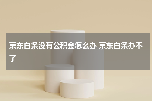 京东白条没有公积金怎么办 京东白条办不了