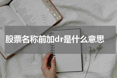 股票名称前加DR的含义及其对中国市场的影响