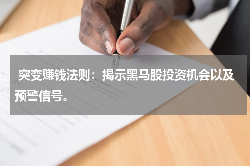  突变赚钱法则：揭示黑马股投资机会以及预警信号。