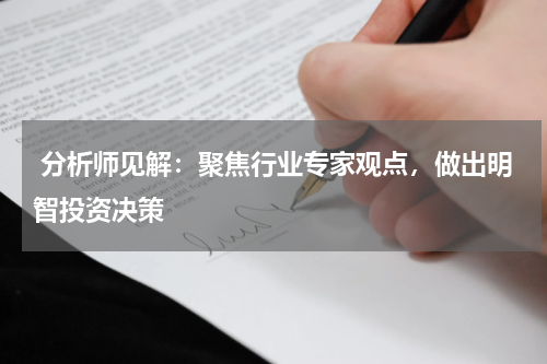  分析师见解：聚焦行业专家观点，做出明智投资决策