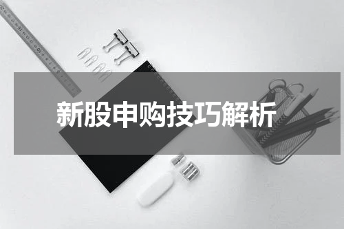  新股申购技巧解析