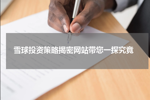  雪球投资策略揭密网站带您一探究竟