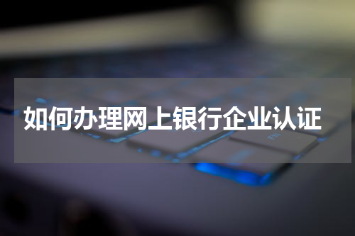  如何办理网上银行企业认证