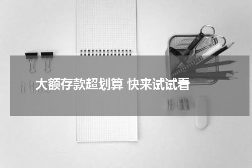  大额存款超划算 快来试试看 
