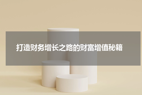  打造财务增长之路的财富增值秘籍