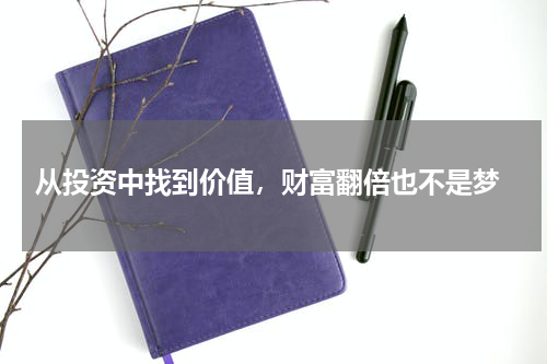  从投资中找到价值，财富翻倍也不是梦