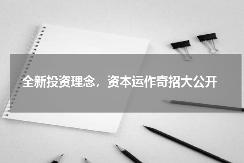  全新投资理念，资本运作奇招大公开