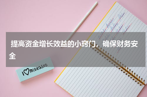  提高资金增长效益的小窍门，确保财务安全